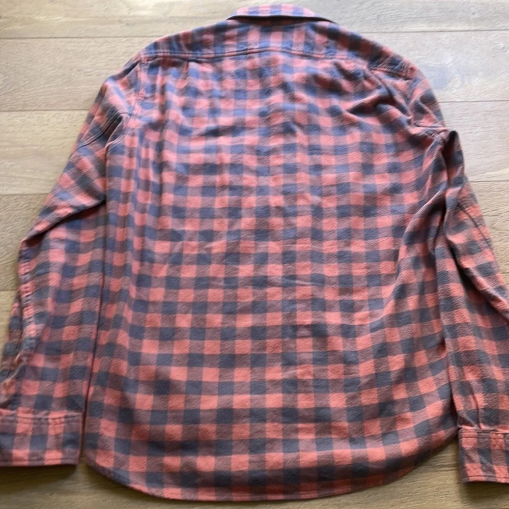 J. Crew Mens Flannel Button Down Shirt Medium Slim Fit Cotton